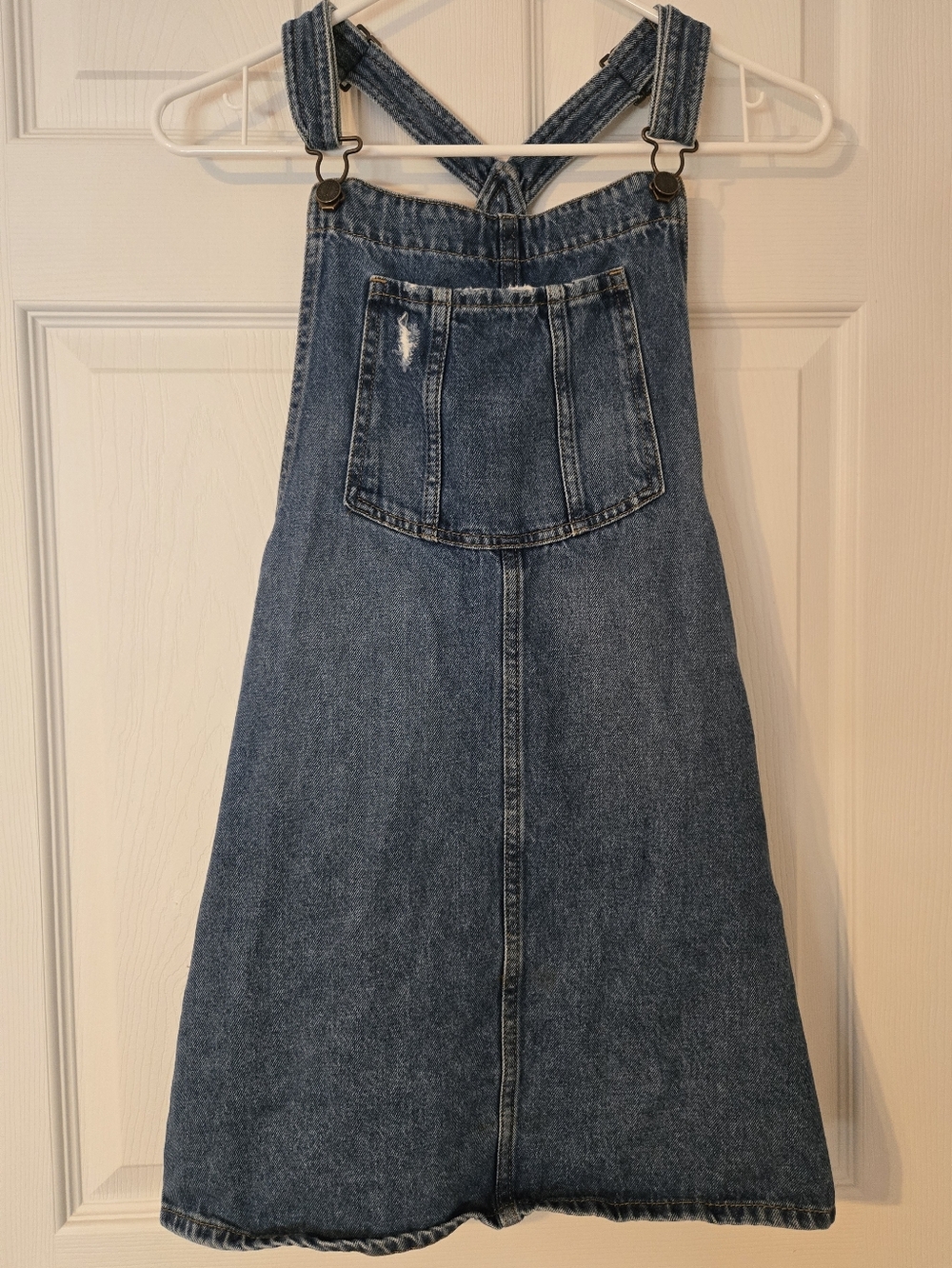 M&S Dark Wash Demin Jean Overall Jumper Dress 11-12yrs